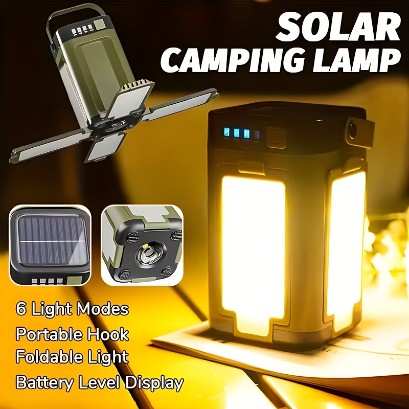 Outdoor Power Lights - Lámpara Solar Portátil para Camping, Carga
