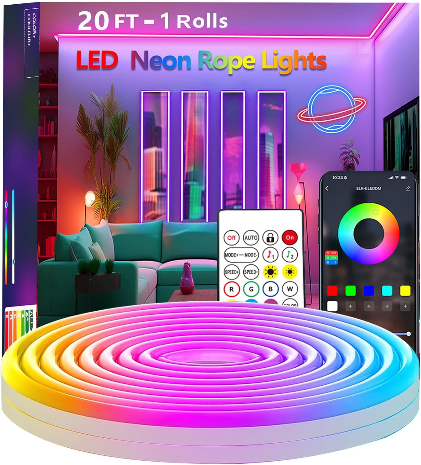 Outdoor Power Strip Weatherproof - Luces de Neón, Luces LED Flexibles