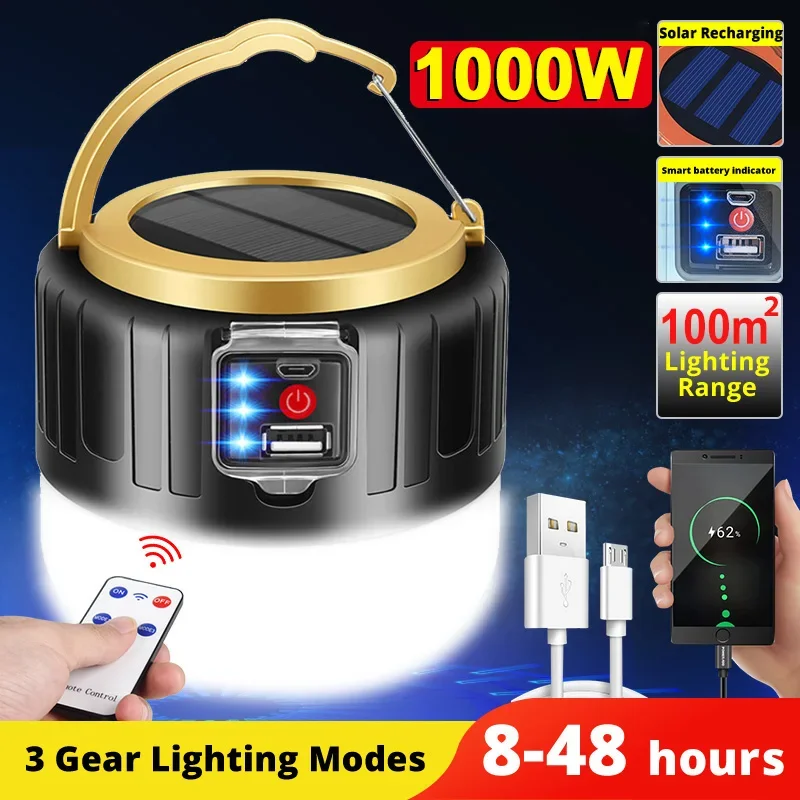 Outdoor Power Outlet Solar - Luz LED Solar para acampar, Banco