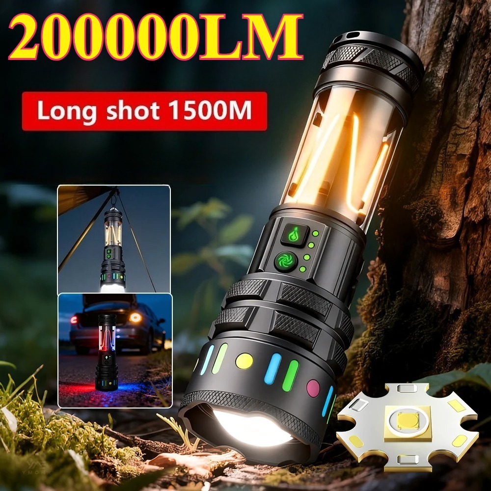 Outdoor Power Lights - Potente Linterna LED Ultra Brillante, Recargable