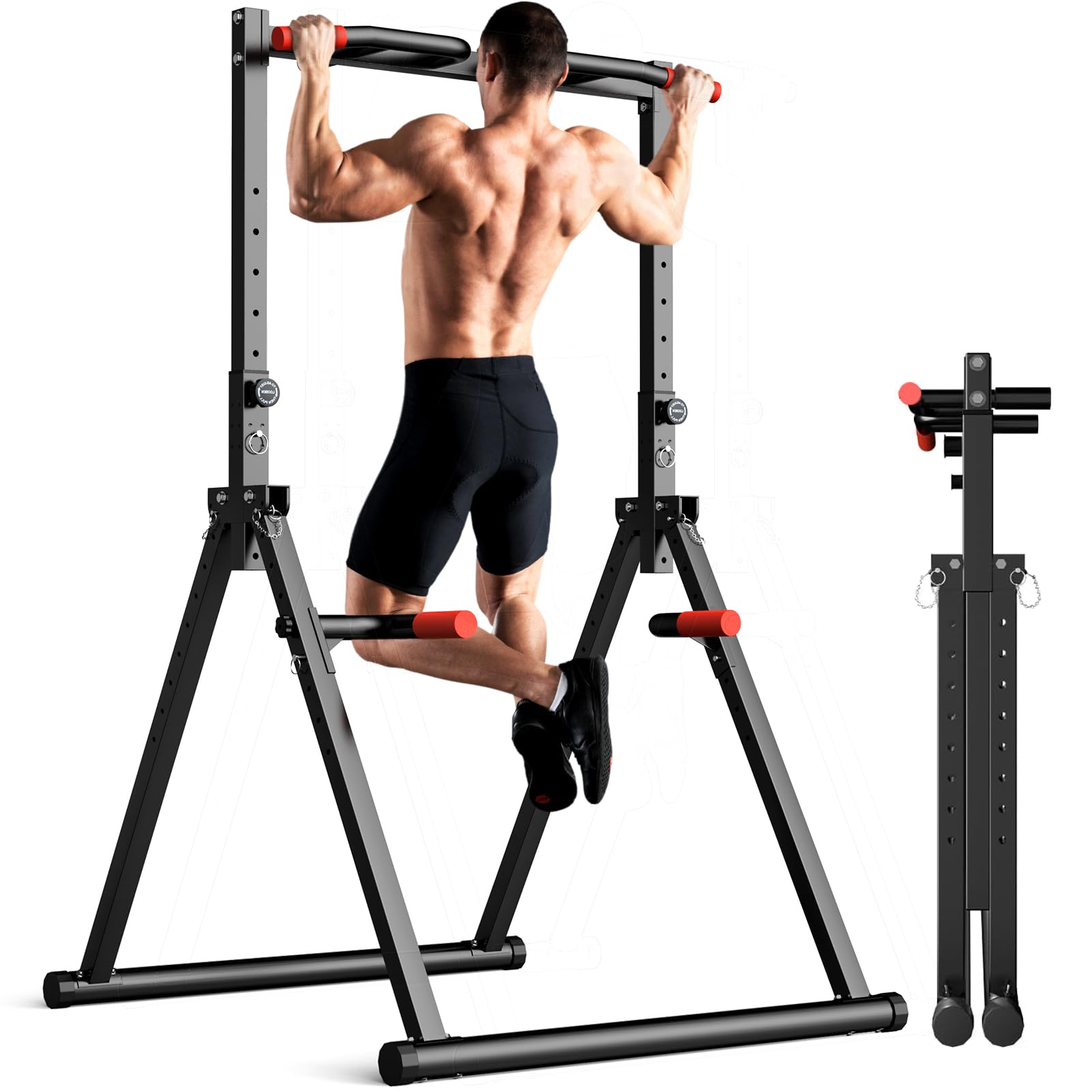 Outdoor Power Tower Pull Up Bar - Torre eléctrica plegable, barra de dominadas,