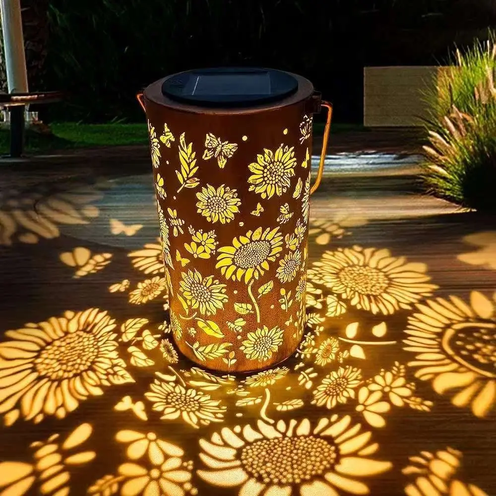 Outdoor Power Lights - Lámpara Solar de Girasol para Jardín,