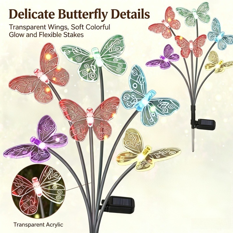 Outdoor Power Lights - Luces de Mariposa con Energía Solar,