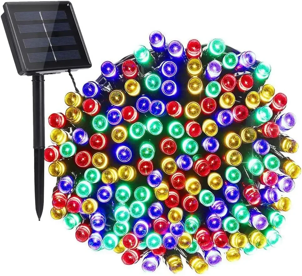 Outdoor Power Strip Weatherproof - 8 colores luz Solar al aire