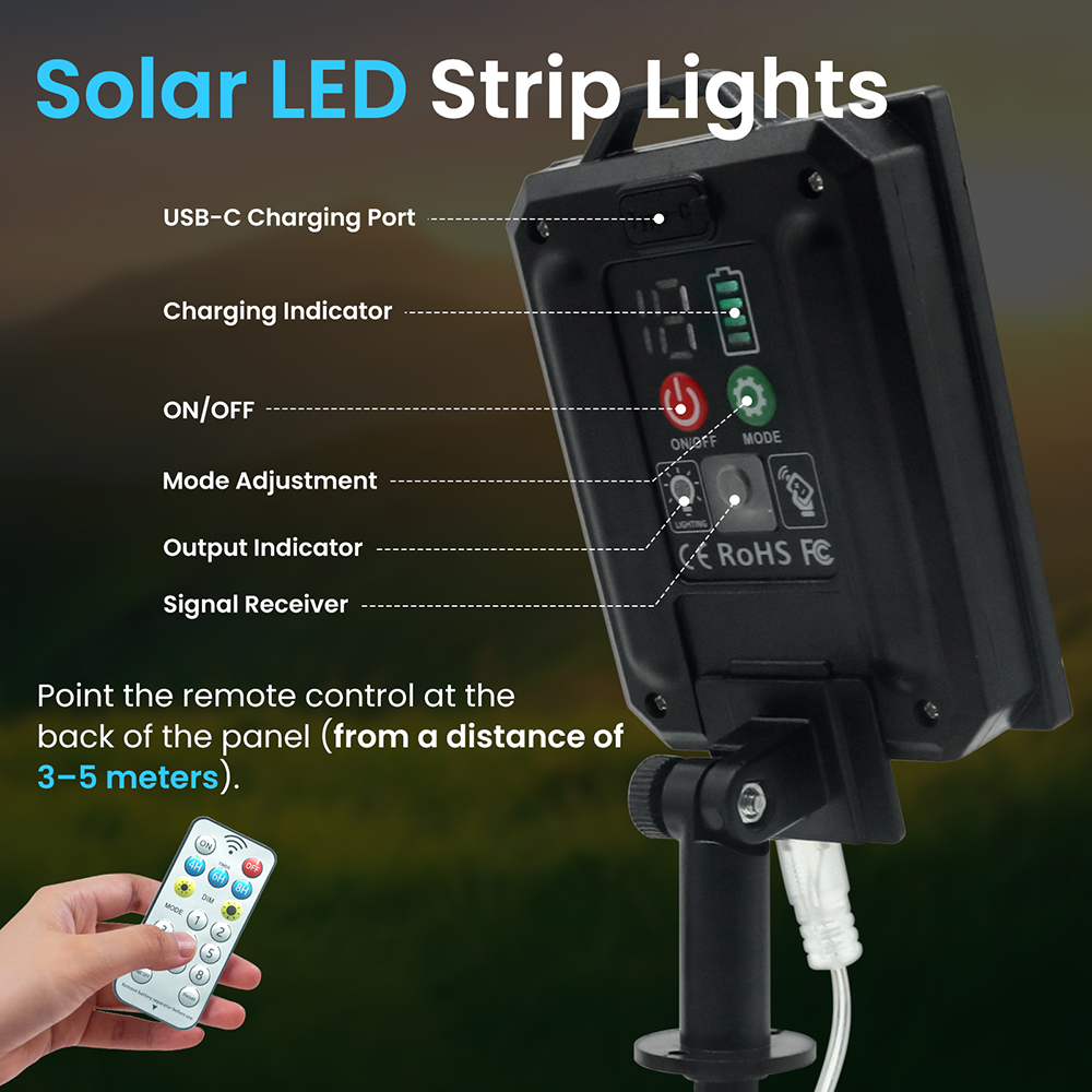 Tira de Luces LED Solares de 5 - Outdoor Power Strip Weatherproof reseña y precio