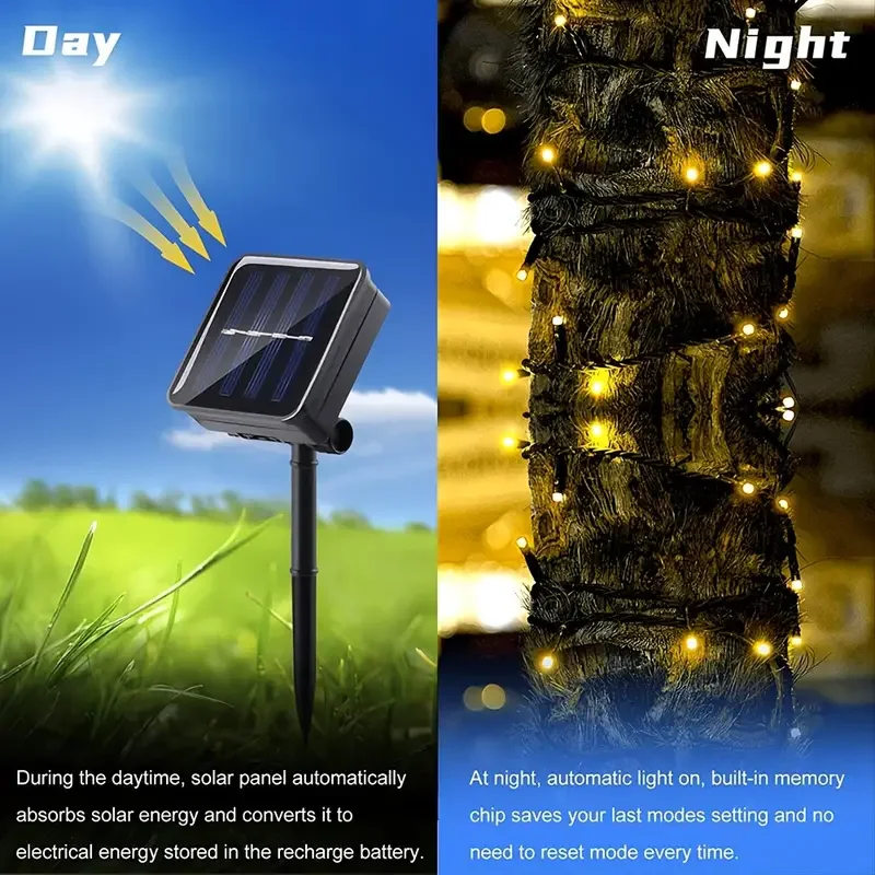 Cadena de luz Solar LED, 8 fun - Outdoor Power Outlet Solar reseña y precio