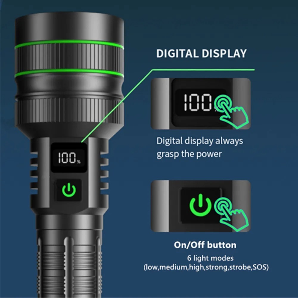 Potente linterna LED con zoom, - Outdoor Power Lights reseña y precio
