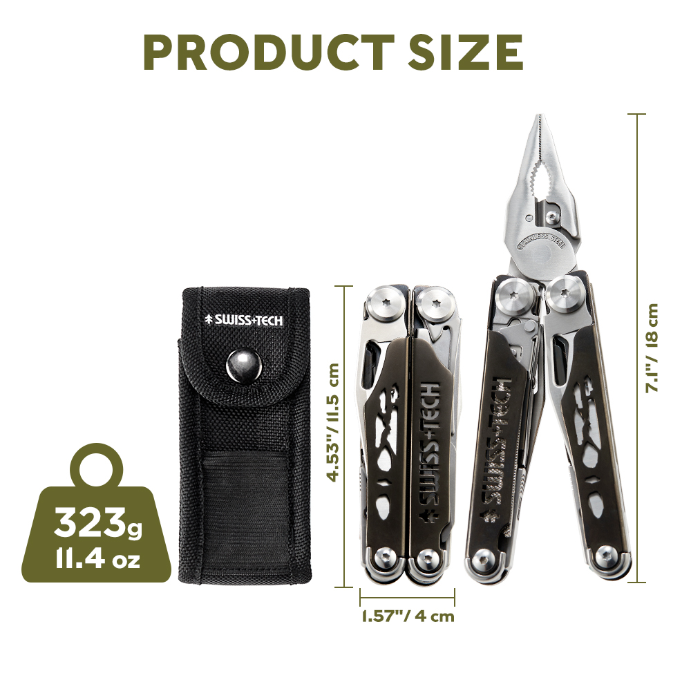 SWISS TECH-Alicates plegables  - Outdoor Power Tool Storage reseña y precio